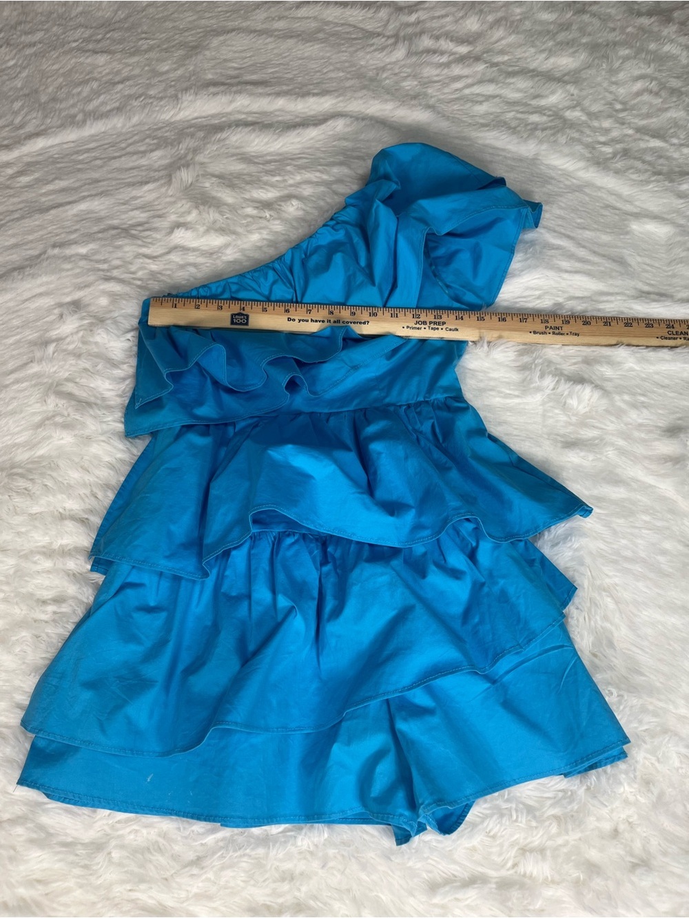 Do+Be One Shoulder Ruffle Romper In Ocean Blue Size Small NWT - Picture 8 of 9